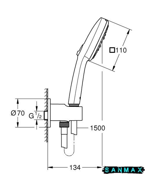 Душовий набір Grohe Tempesta Cube 110, 3 режими (26910003) 26910003 фото