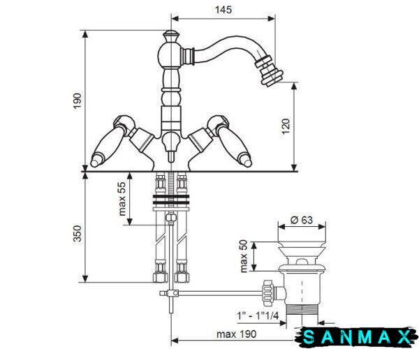 Змішувач Emmevi Deco ceramica для умивальника хр с/п СR121615 CR121615 фото