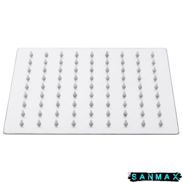 Лійка стельова для душу Zerix Sh-004 20 см на 20 см Квадратна Нерж (ZX3183) ZX3183 фото
