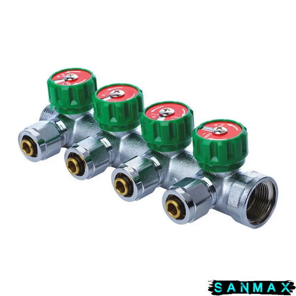 Колектор вентильний з фитингом Koer KR.1121-4 3/4"x4 ways (KR2652) KR2652 фото