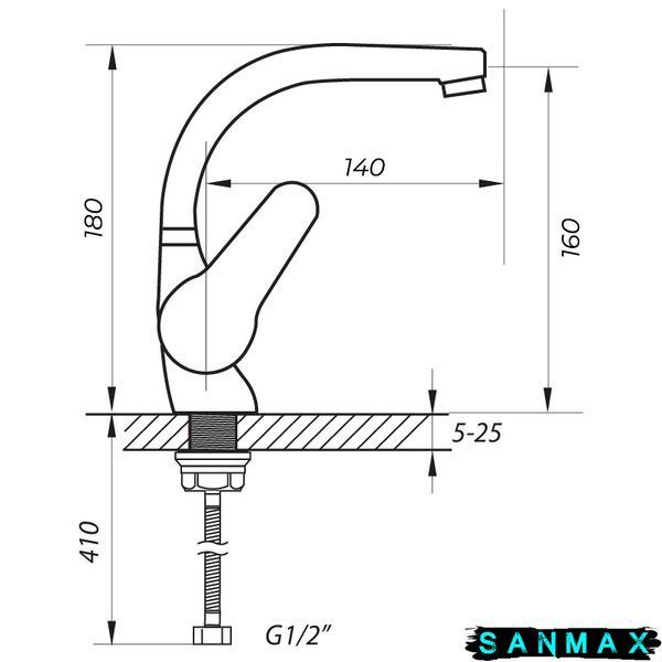 Змішувач для умивальника Zerix Sop1 146 (ZX2651) ZX2651 фото