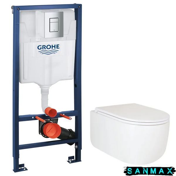 Інсталяційний комплект пневмо Grohe Set Унітаз Topper-0302-T3 + Інсталяція 38772001 панель Хром (38772001TOPPER0302T3) 38772001TOPPER0302T3 фото