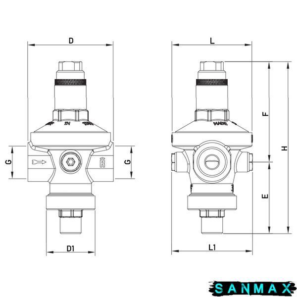 Редуктор тиску Roho R1203-050 - 1/2" ВВ, PN16 (1,5-7 бар) мембранний (RO0147) RO0147 фото