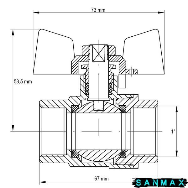 Кран кульовий 1 ГГ Газ Koer KR.217.G (KR0093) KR0093 фото