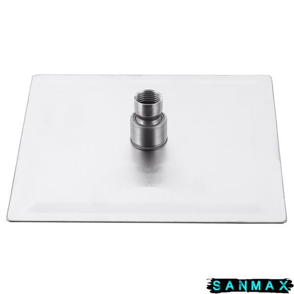 Лійка стельова для душу Zerix Sh-004 20 см на 20 см Квадратна Нерж (ZX3183) ZX3183 фото