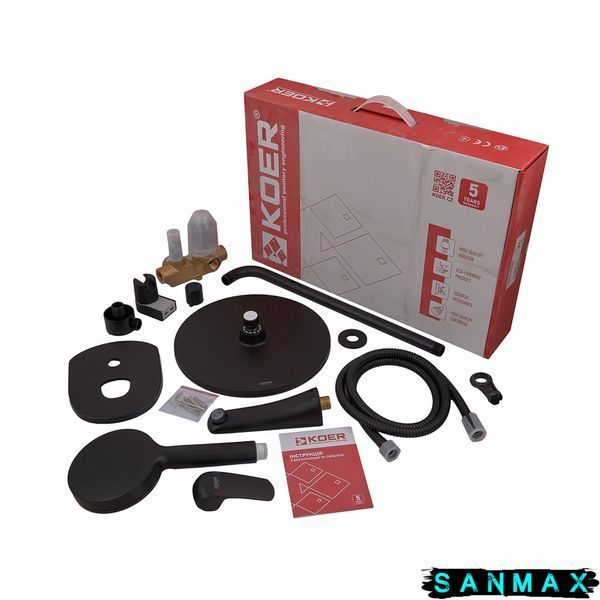 Вбудована душова система Koer KB-64008-05 Чорна (KR3477) KR3477 фото