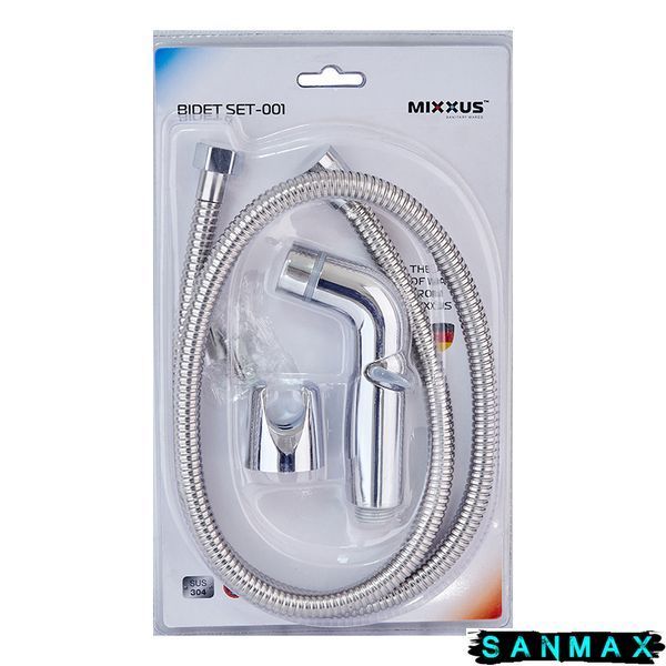 Набір для гігієнічного душу лійка шланг 1,2м кронштейн Mixxus Bidet Set-001 Хром (LE2773) LE2773 фото