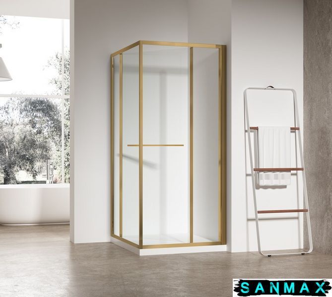 Душова кабіна без піддону Koer SR SC09-90x90x200-R-TR-12 прозоре скло Easy Clean 6мм, матове золото (KR5771) KR5771 фото