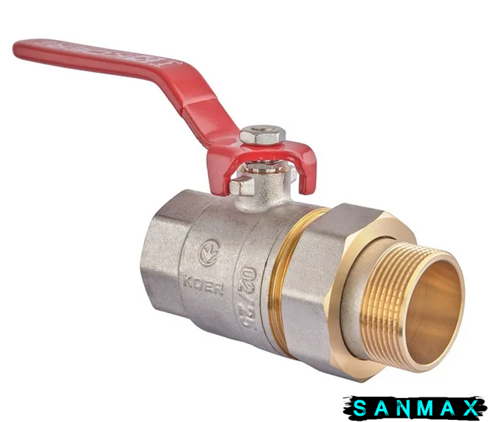 Кран з американкою прямий 1-1/4 Koer KR.229 Червони ручка (KR0150) KR0150 фото