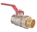 Кран з американкою прямий 1-1/4 Koer KR.229 Червони ручка (KR0150) KR0150 фото 2