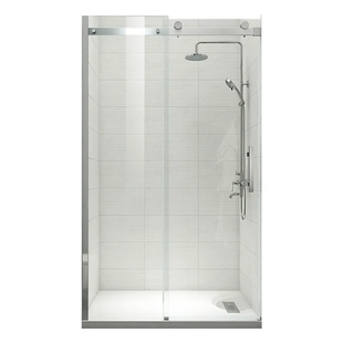 Двері в нішу Koer SR SD01-120x200-TR-02 прозоре скло Easy Clean 8мм, нікель (KR5379) KR5379 фото