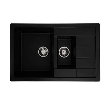 Гранітна мийка для кухні Valeso Toskana 7850W матова Чорна SP000047435 фото