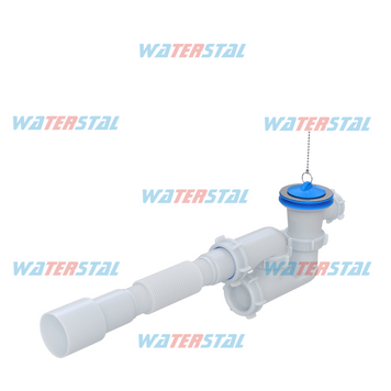 Сифон "Waterstal"д/душ подд. регульов. 1 1/2 40 з гнучк. труб. (А - 82589) А - 82589 фото