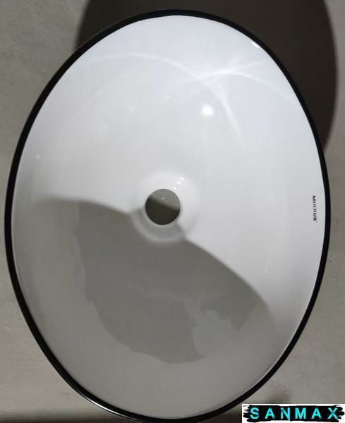 Раковина накладна Mixxus Premium Ellipse-0108 Edge Чорний 400х330х145mm (MP6527) MP6527 фото