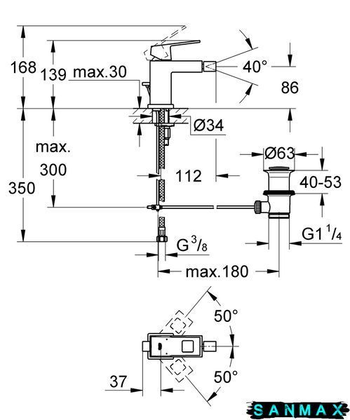Змішувач для біде Grohe Eurocube (23138000) 23138000 фото