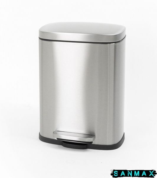 Відро для сміття з плавним закриттям прямокутне Mixxus Bevel-TC0105 SS Color 5л колір наржавійка (MI7086) MI7086 фото