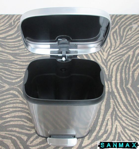Відро для сміття з плавним закриттям прямокутне Mixxus Bevel-TC0105 SS Color 5л колір наржавійка (MI7086) MI7086 фото