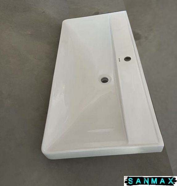 Умивальник накладний керамічний Mixxus Premium Style-1504 1000х480х190mm з отвором під змішувач та переливом (MP6501) MP6501 фото