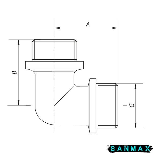 Кут нікельований 1/2 зовнішня-зовнішня Koer KF.L06M (KF0071) KF0071 фото