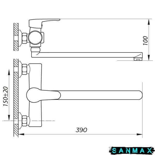 Змішувач для ванни Zerix Pud7 146 (ZX2792) ZX2792 фото