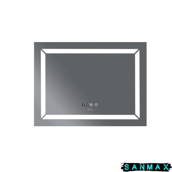 Дзеркало Mixxus Light MR01-80x60 (часы, Led-подсветка, антизапотевка) (MI5998) MI5998 фото