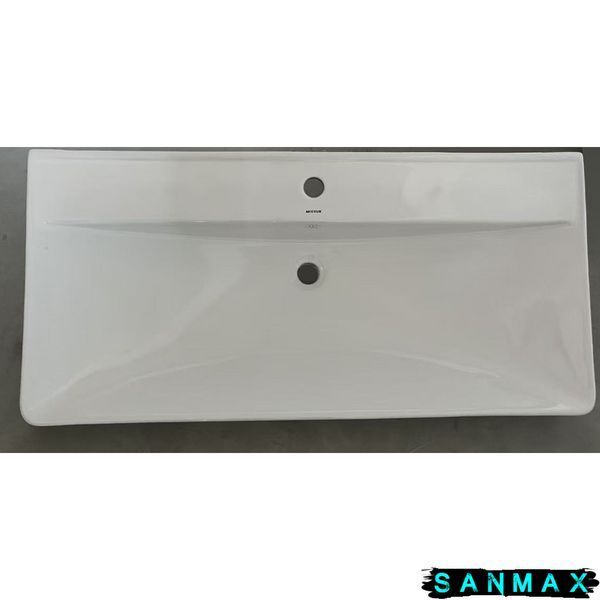 Умивальник накладний керамічний Mixxus Premium Style-1504 1000х480х190mm з отвором під змішувач та переливом (MP6501) MP6501 фото