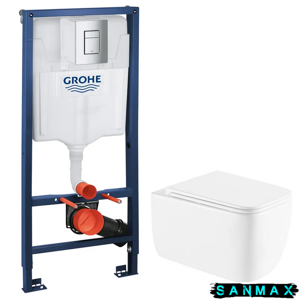 Інсталяційний комплект пневмо Grohe Set Унітаз Diverse-0301-T1 + Інсталяція 38772001 панель Хром (38772001DIVERS0301T1) 38772001DIVERS0301T1 фото