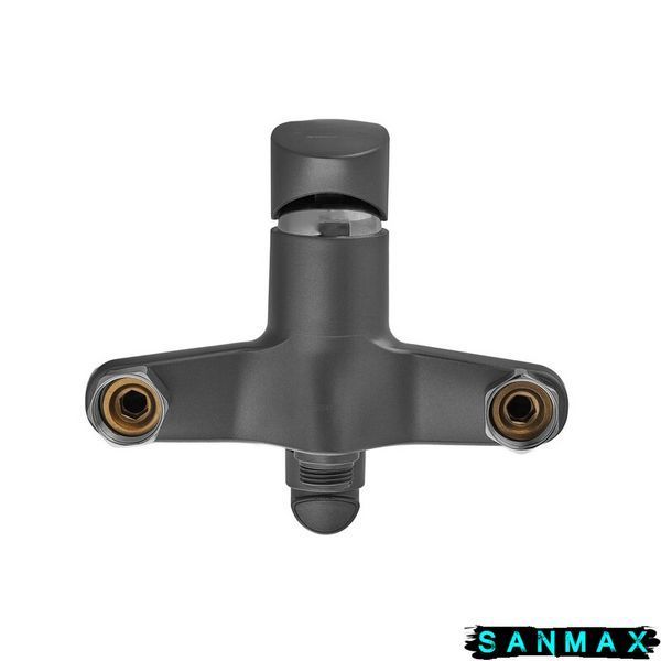 Змішувач для ванни Plamix Cezar-006 Euro Set Графіт, зі шлангом, лійкою та кронштейном (PM0691) PM0691 фото