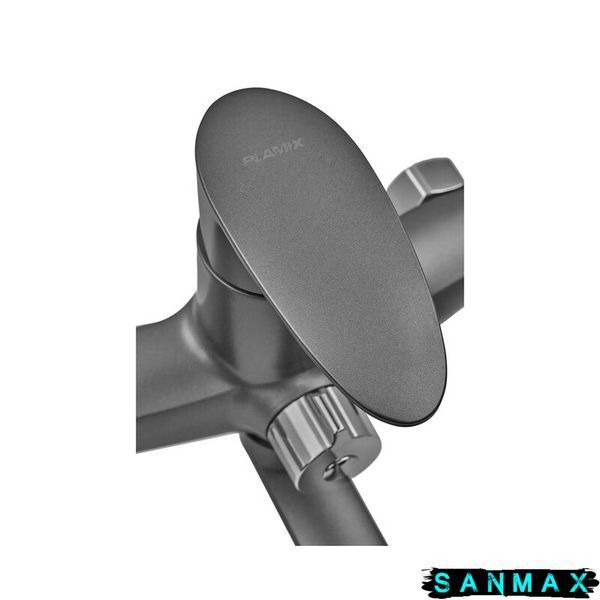 Змішувач для ванни Plamix Cezar-006 Euro Set Графіт, зі шлангом, лійкою та кронштейном (PM0691) PM0691 фото