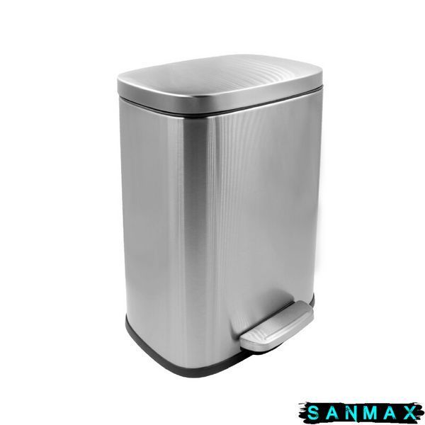 Відро для сміття з плавним закриттям прямокутне Mixxus Bevel-TC0105 SS Color 5л колір наржавійка (MI7086) MI7086 фото