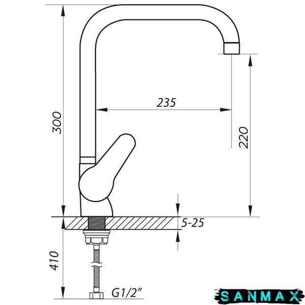 Змішувач для кухні Zerix SOP7 045 (ZX2652) ZX2652 фото