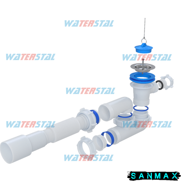 Сифон "Waterstal"д/душ подд. регульов. 1 1/2 40 з гнучк. труб. (А - 82589) А - 82589 фото