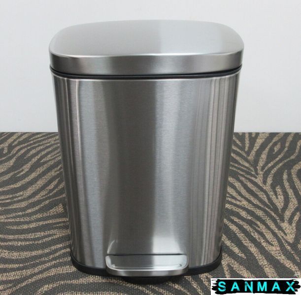 Відро для сміття з плавним закриттям прямокутне Mixxus Bevel-TC0105 SS Color 5л колір наржавійка (MI7086) MI7086 фото
