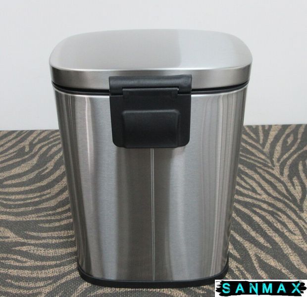 Відро для сміття з плавним закриттям прямокутне Mixxus Bevel-TC0105 SS Color 5л колір наржавійка (MI7086) MI7086 фото