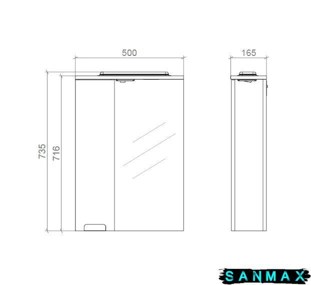 Runa Шафа з дзеркалом 50 Л 6930 фото
