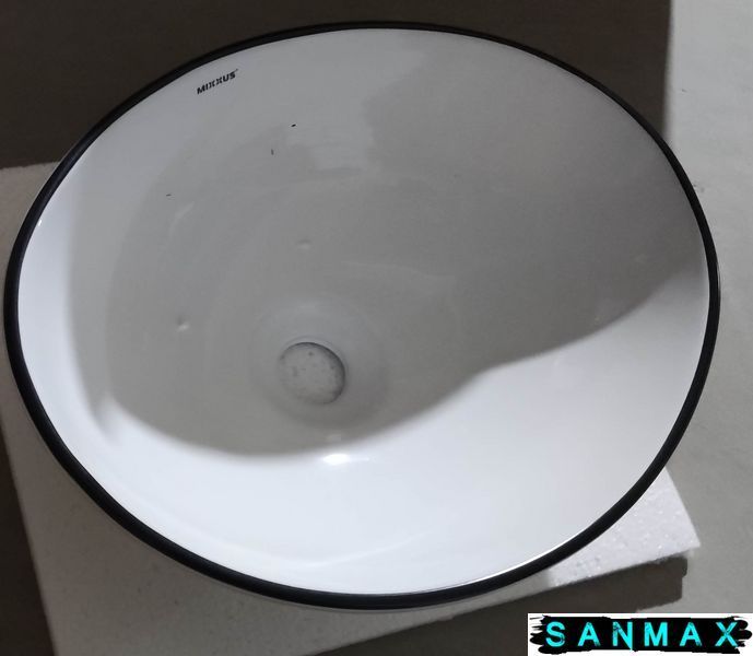 Раковина накладна Mixxus Premium Ellipse-0108 Edge Чорний 400х330х145mm (MP6527) MP6527 фото