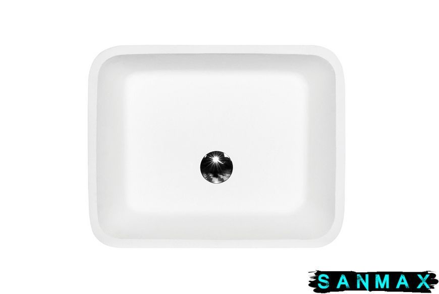 Умивальник на стільницю Besco Assos Glam 40x50x15 графіт #UMD-A-NBG фото