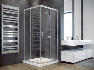 Кабіна квадратна Besco Modern 90x90x185 універсальна: скло прозоре, профіль хромований MK-90-185-C фото