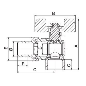 Кран з американкою кутовий 1/2" Europroduct EP.411 (EP2959) EP2959 фото