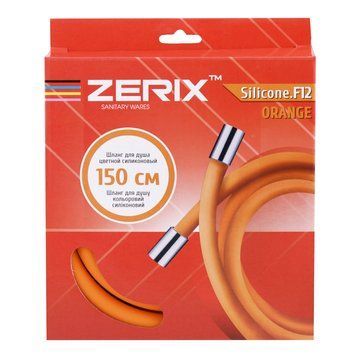 Шланг для душу Zerix F12 силіконовий 150 см Помаранчевий коробка (ZX3000) ZX3000 фото