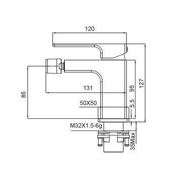 Змішувач для біде на гайці Koer KB-20009-01 Хром (KR3504) KR3504 фото