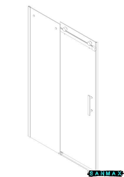 Двері в нішу Koer SR SD01-120x200-TR-07 прозоре скло Easy Clean 8мм, графіт (KR5378) KR5378 фото