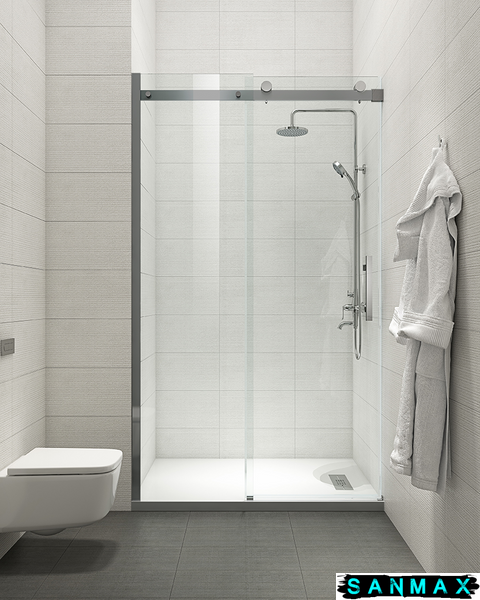 Двері в нішу Koer SR SD01-120x200-TR-07 прозоре скло Easy Clean 8мм, графіт (KR5378) KR5378 фото