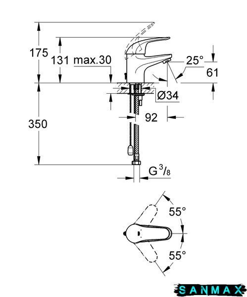 Змішувач для умивальника S-розміру Grohe Euroeco New (32881000) 32881000 фото