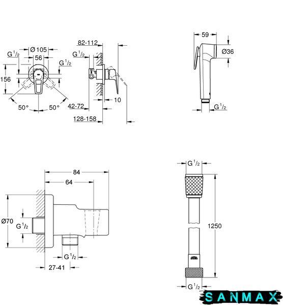 Комплект гігієнічного душу Grohe BauLoop New (UA11104201) UA11104201 фото