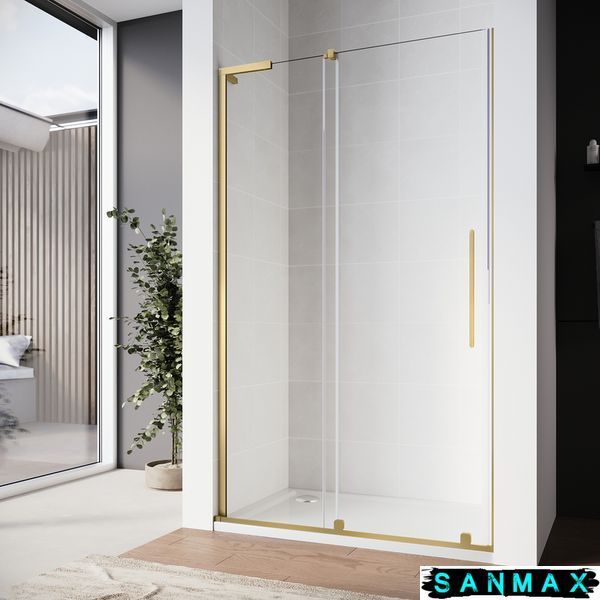 Двері у нішу Walk-In розсувні Koer SR SD07-120x200-R-TR-12 прозоре скло Easy Clean 8мм Матове золото (KR5774) KR5774 фото