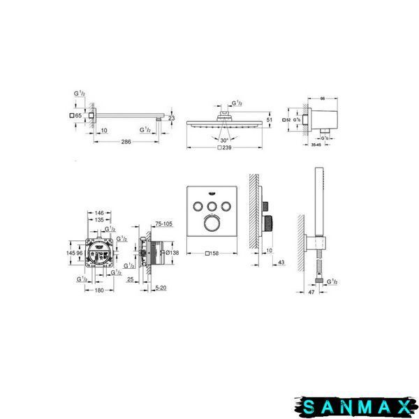 Набір для душу/ванни прихованого монтажу Grohe SmartControl (34506SC2) 34506SC2 фото