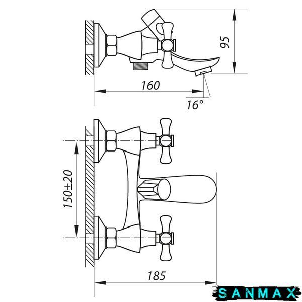 Змішувач для ванни Zerix ZOM 827 (ZX0209) ZX0209 фото