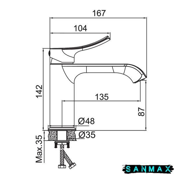 Змішувач для умивальника Haiba Bolero 001 (HB9574) HB9574 фото
