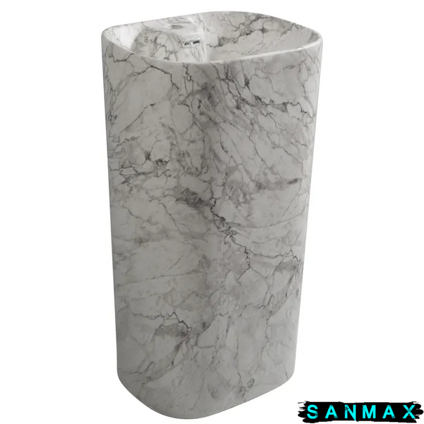 Умивальник моноблок Mixxus Premium Divers-1101 Marble 460х380х840mm з отвором під змішувач та переливом Мармур (MP6575) MP6575 фото